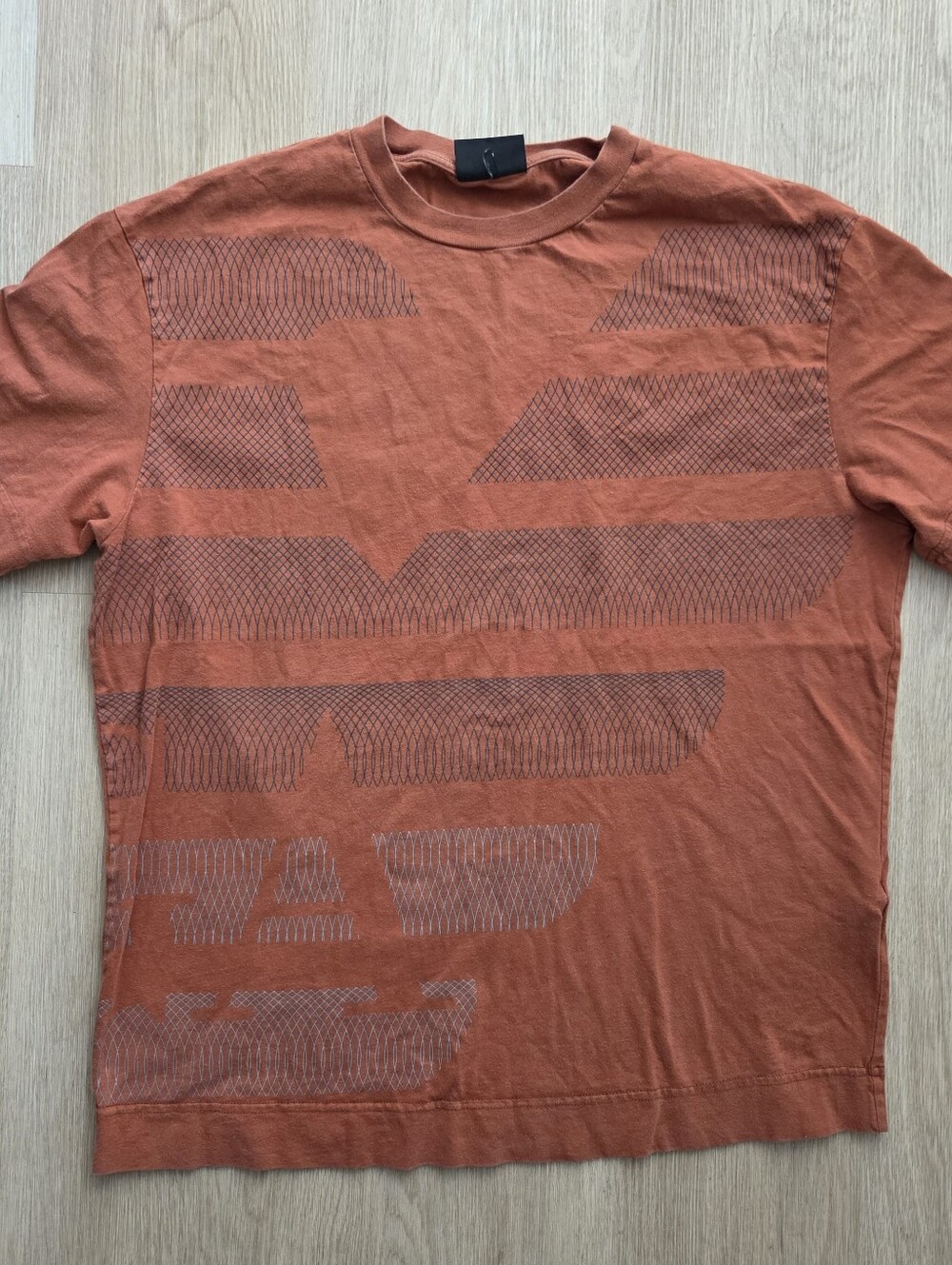 Emporio Armani Burnt Orange Mens Tee Medium 100% Cotton